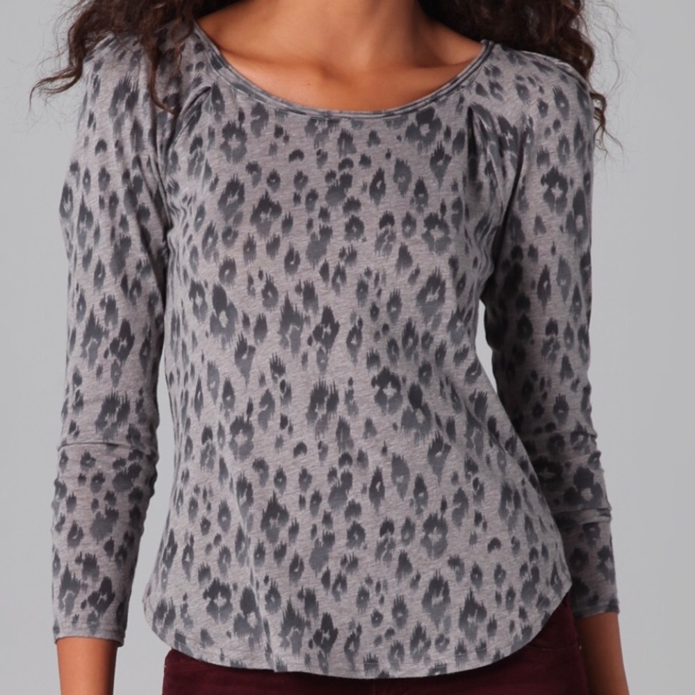 Rebecca Taylor Ikat Leopard Long Sleeve Tee Small